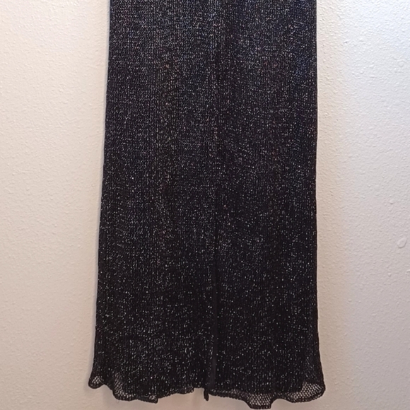 Vintage Sz 10 Mesh Overlay Vamp Goth Gala Yacht Luxury Glam Evening Maxi Dress - Picture 8 of 16